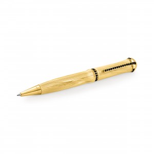 Luxury Business Ballpoint Pen With Black Cubic Zirconia
