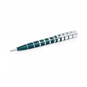 Dark Green Lacquer Ballpoint Pen With Chrome Trim
