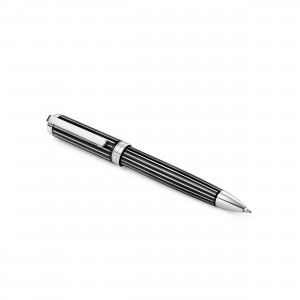 Classic Black Lacquer Silver Line Ballpoint Pen