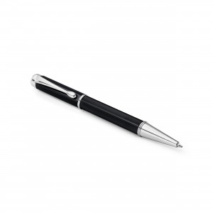 Stylish Polygon Twist Ballpoint Pen With Chrome Trim